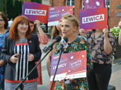 Posłanki Lewicy na Placu Wolności