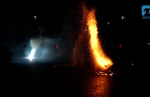 Taniec ognia (fireshow) – finał Święta Niepodległości w Bobolicach