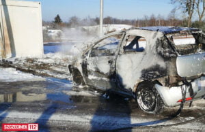 Fiat spłonął w Łubowie