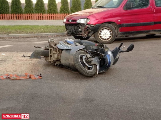 Zderzenie skutera z osobówką