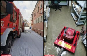 Zalana piwnica w banku