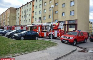 Pożar w bloku w centrum Szczecinka