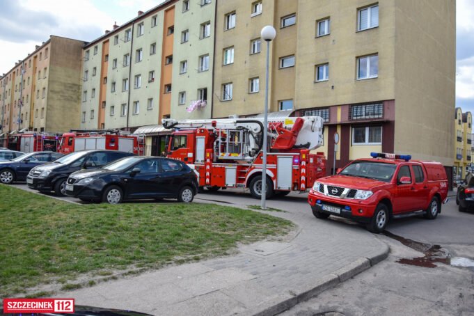 Pożar w bloku w centrum Szczecinka