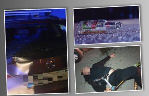 Alkohol, pościg, rower i zderzenie… z zaparkowanym samochodem