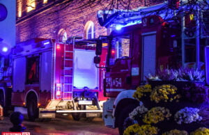 Płonące mieszkanie w centrum miasta