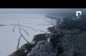 Jezioro Wielimie zimą – nagranie z drona