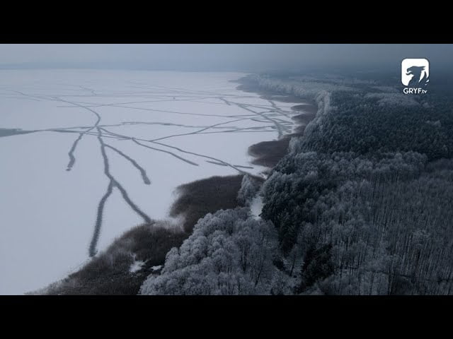 Jezioro Wielimie zimą – nagranie z drona