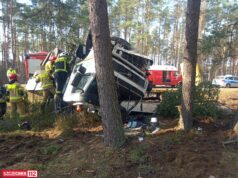 Dachowanie ciężarówki na DK20