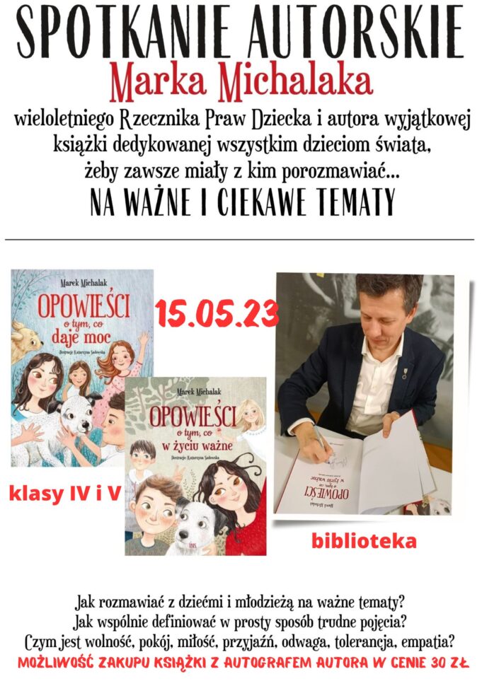 15.05.2023 | Spotkanie autorskie z Markiem Michalakiem | Barwice