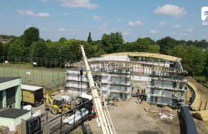 Budowa Hali Sportowej przy ZST w Szczecinku – dron 4K