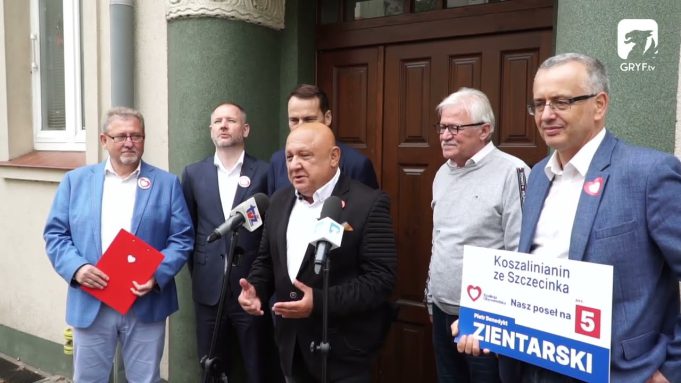 P. Zientarski, R. Sikorski i T. Zwiefka w Szczecinku
