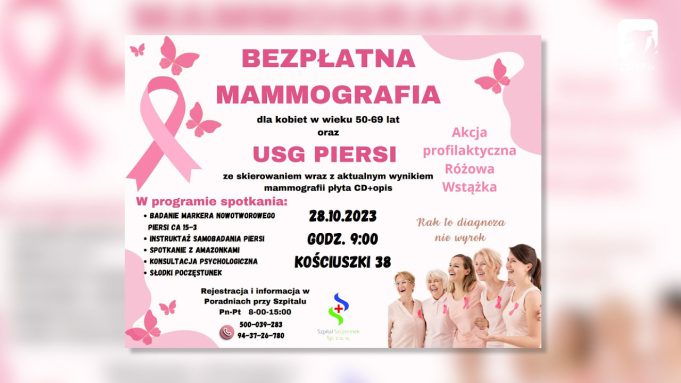 Różowa wstążka – bezpłatna mammografia i USG piersi