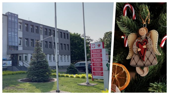 Świąteczne ozdoby i wypieki w budynku Urzędu Gminy