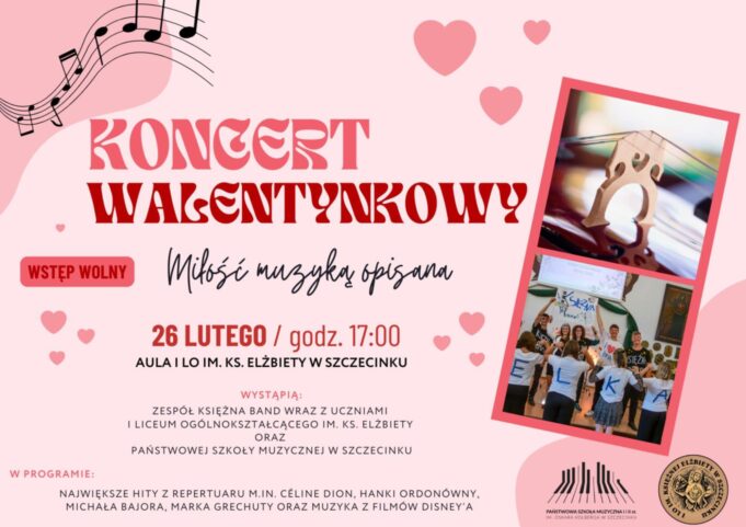 Koncert walentynkowy „Miłość muzyką opisana” – zaproszenie