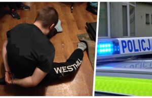 Z nożem na interweniujących policjantów