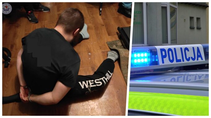 Z nożem na interweniujących policjantów