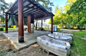 Tężnia w szczecineckim parku. Ostatnie prace