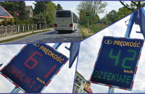 Wyświetlacz prędkości na DW172 w Barwicach