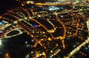 Nocny Szczecinek z lotu ptaka