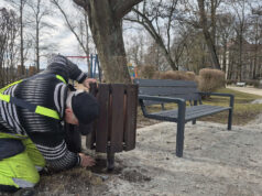 Wiosenne porządki w parku nad jeziorem